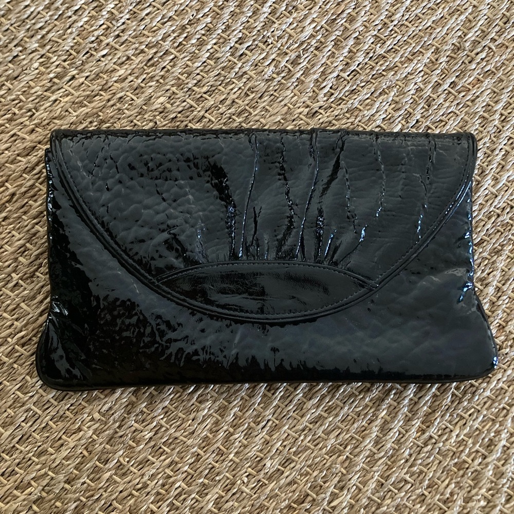 Lauren Merkin Black Patent Clutch
